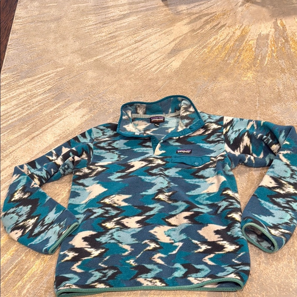 Patagonia 1/4-button FLEECE‎ Snap-T Pullover Jacket Blue Arctic size MEDIUM